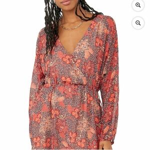 Free People Long Sleeve Floral Dress Size Medium